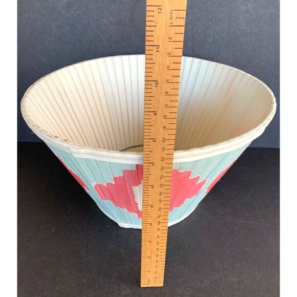 Custom Hand Painted Pleated Fabric Lamp Shade IKAT European Hardware 8" x 13" - Picture 14 of 16